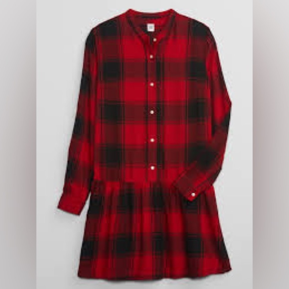GAP Dress – XS – Red & Black Plaid Shirt Mini Dress